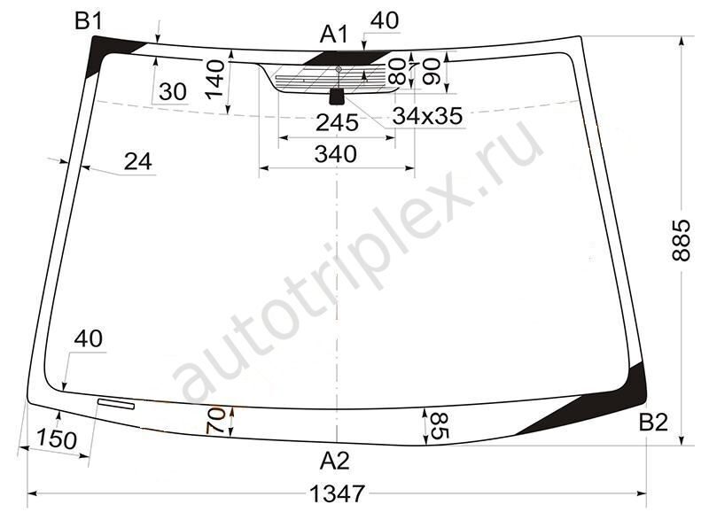 Лобовое стекло GEELY MK (KINGKONG, CROSS) 2006- с ант. Lemson