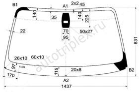 Лобовое стекло BMW 1 сер. E87/E81 2004-14 с датчиком Lemson